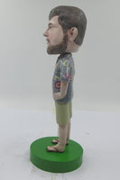 Casual Guy in Hawaiian Shirt and Flip Flops Bobblehead