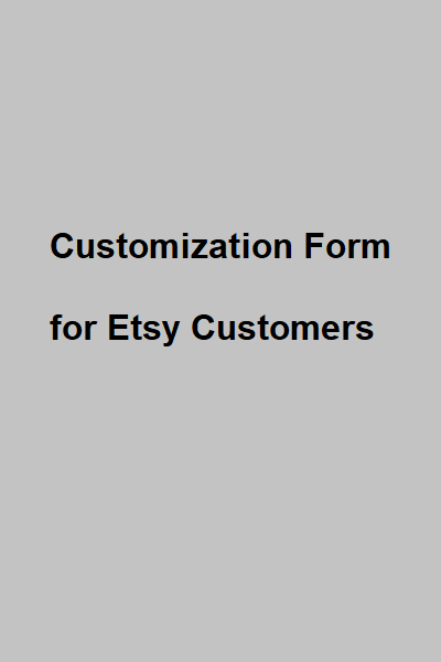 Etsy Form - Custom Pet Bobblehead