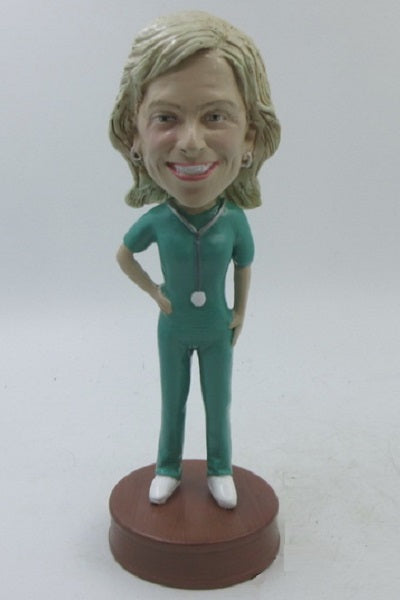 Female Nurse in Scrubs Bobblehead