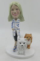 Woman with Dog Bobblehead