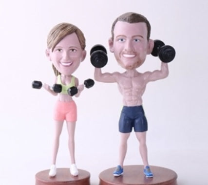 Couple Working Out Bobblehead