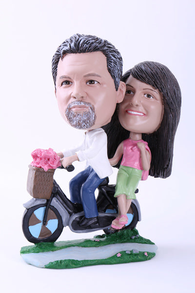 Couple on Bicycle Bobblehead